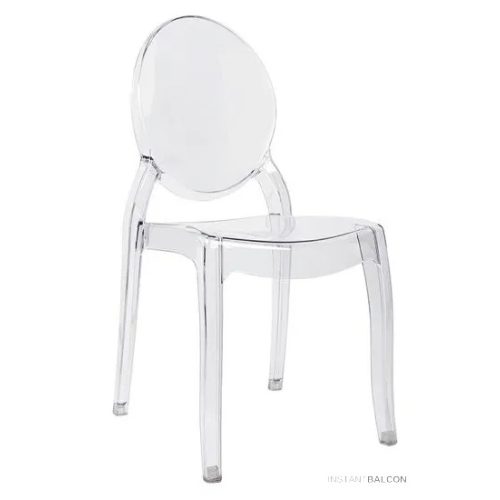 Klasszikus előkelő design háttámlás terasz szék, átlátszó - INTES