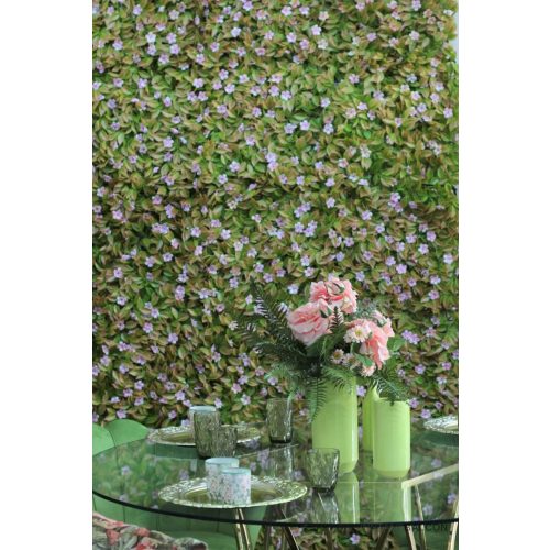 Élethű zöld és rózsaszín virágfal begóniából 50*50 cm