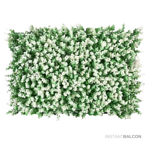 Élethű műnövényfal dekoráció, DIY, 40x60 cm, Eucalyptus, fehér 