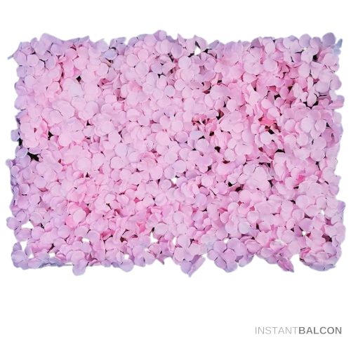 Élethű műnövényfal dekoráció, rózsaszin apró virágokból DIY, 40x60 cm, 