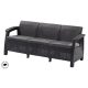 KETER Corfu love seat max háromszemélyes polyrattan kerti kanapé - grafit 