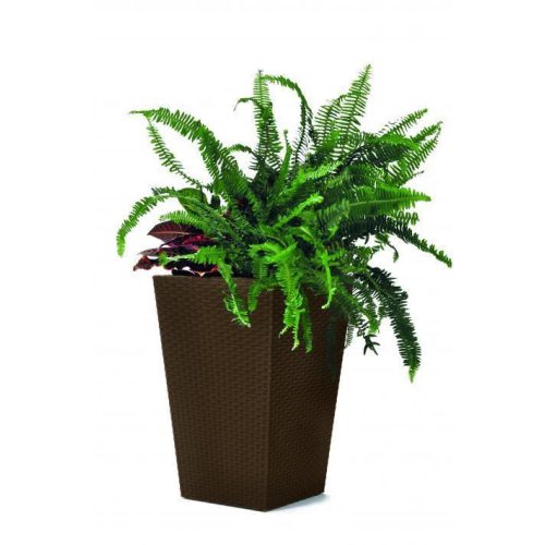  RATTAN PLANTER "M" műanyag virágtartó - barna