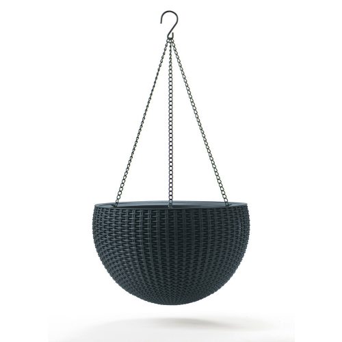  HANGING SPHERE polyrattan függő virágcserép - grafit